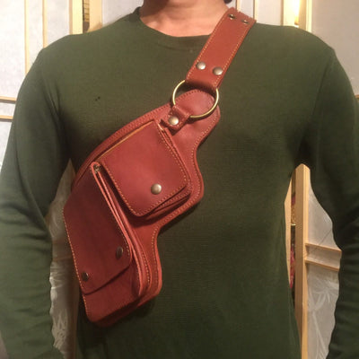 Waist Bag For Daily Medieval Retro Utility Leather Belt Bag
