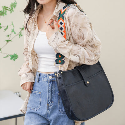 Crossbody Bag for Women PU Leather Vintage Adjustable Shoulder Bag