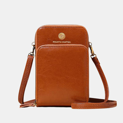 Sunflower Leather Phone Bag Multi-Slot Crossbody Mini Bag with Card Holder Coin Purses