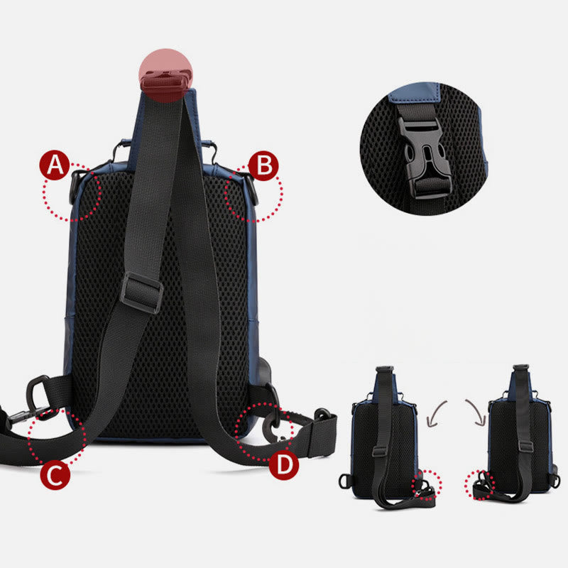 Practical Crossbody Sling Bag For Men Waterproof Travel Satchel Purse