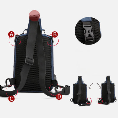Practical Crossbody Sling Bag For Men Waterproof Travel Satchel Purse