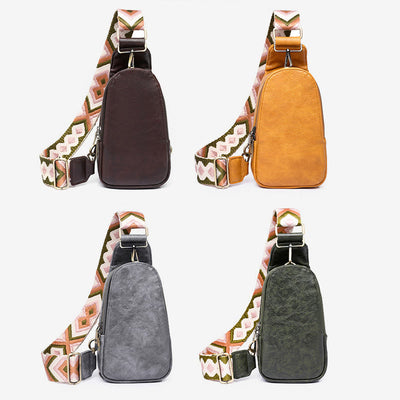 Sling Bag For Women Lightweight Wide Straps Leather Shopping Bag