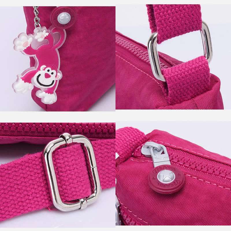 Lightweight Triple Zip Small Crossbody Bag Shoulder Bag for Women