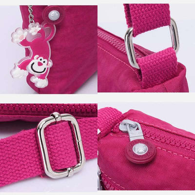 Lightweight Triple Zip Small Crossbody Bag Shoulder Bag for Women