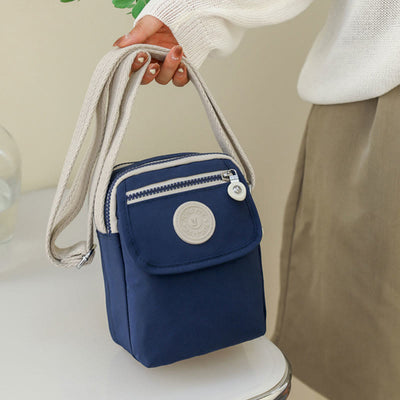 Mini Corssbody Bag Waterproof Nylon Solid Color Simple Shopping Bag