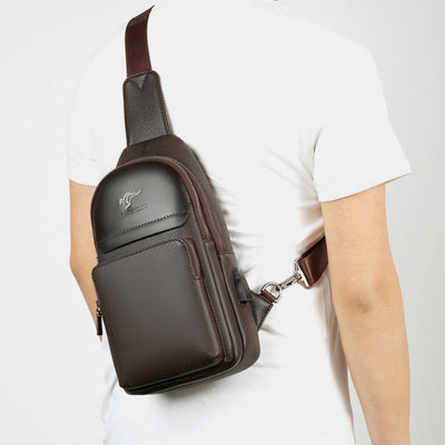 Multipurpose Sling Bag Waterproof Soft Crossbody Backpack with USB Charger Port
