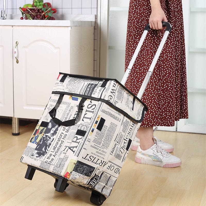 Foldable Shopping Cart For Short Travel Portable Pull Rod Bag