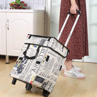 Foldable Shopping Cart For Short Travel Portable Pull Rod Bag