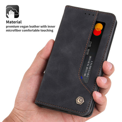 iPhone 13 Pro Max Leather Wallet Case Magnetic Case with Stand Card Slot
