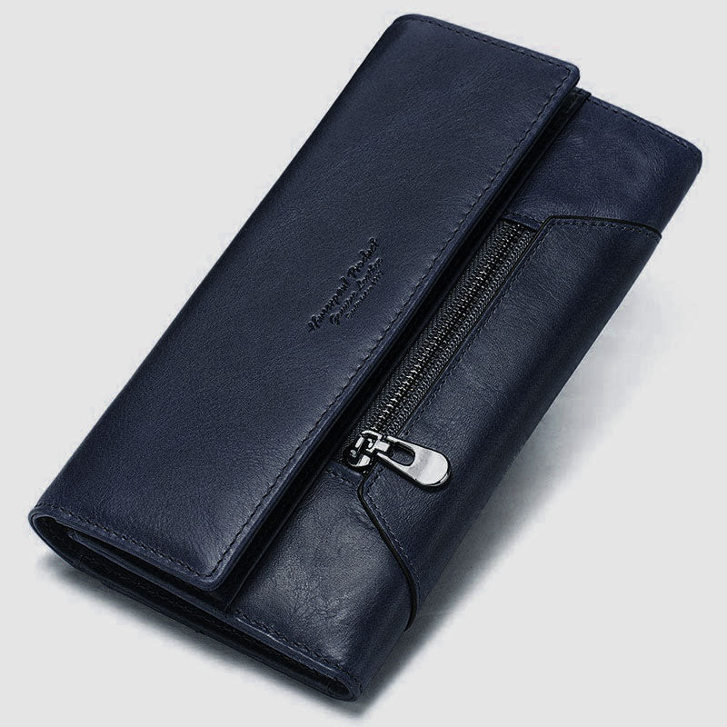 RFID Anti-Theft Multi-Card Genuine Leather Wallet