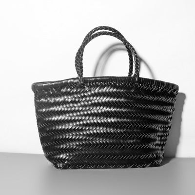 Women Soft PU Leather Woven Handbag Handmade Summer Shoulder Bag