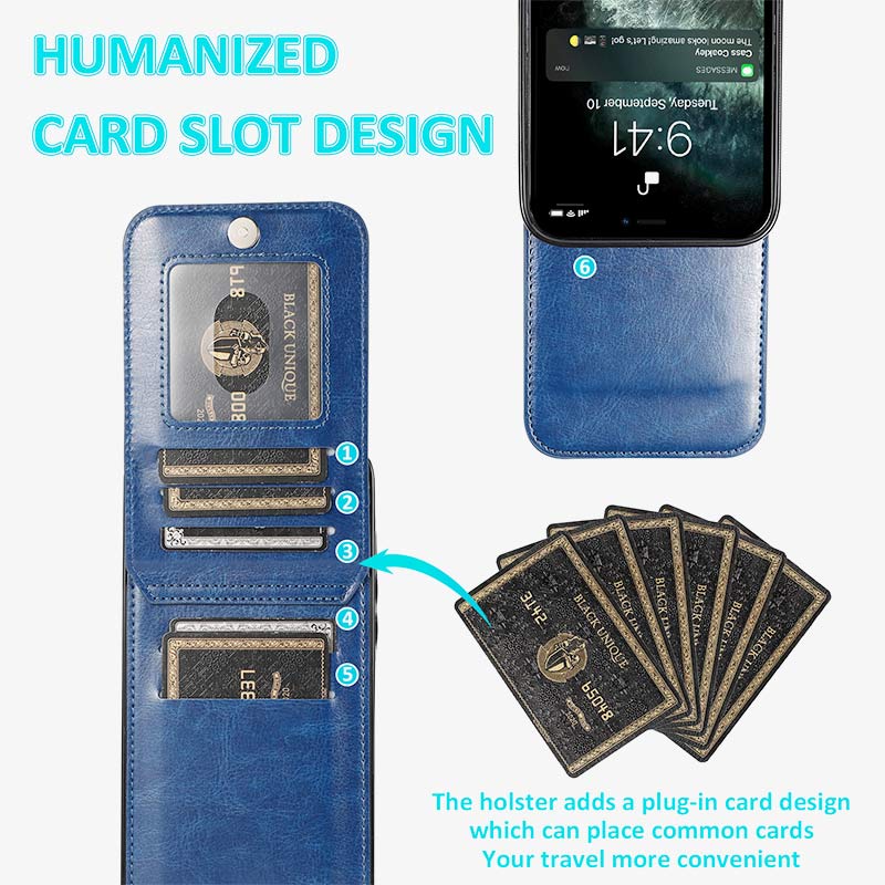 iPhone Wallet Case Quality Kickstand Phone Case with Multiple Card Slot