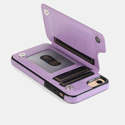 Leather Wallet Phone Case with Card Holder ID Window Compatible with iPhone Samsung