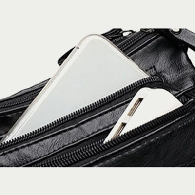 Minimalist Tote Soft Leather Wide Shoulder Strap Crossbody Purse