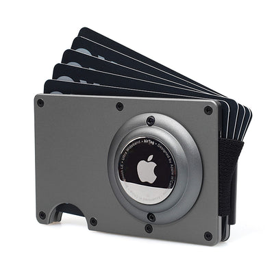 Minimalist Aluminum Metal Airtag Card Case