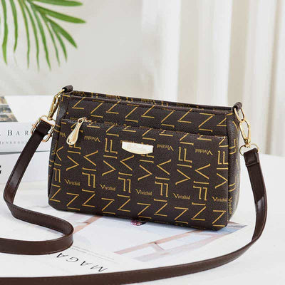 Women Crossbody PU Leather Classic Printing Handbag Satchel Shoulder Bag