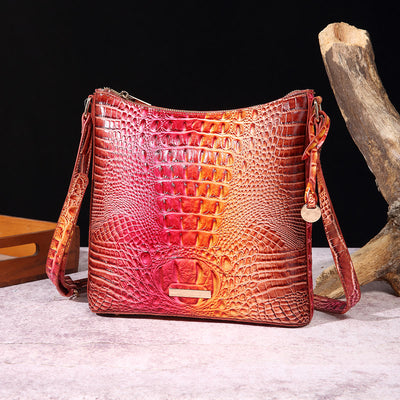 Crossbody Bag For Women Retro Crocodile Pattern Leather Dating Bag