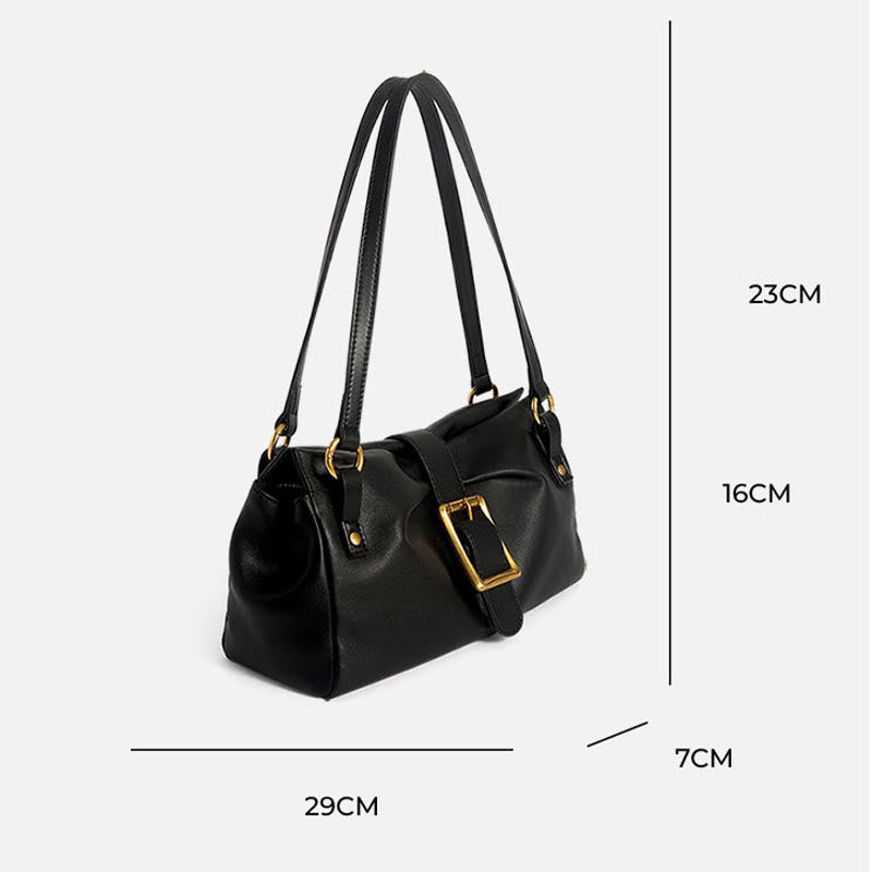 Retro Classic Underarm Bag For Women Genuine Leather Shoulder Purse