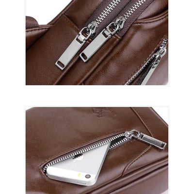 Men's Anti-theft Vintage Sling Bag with USB Charging Port