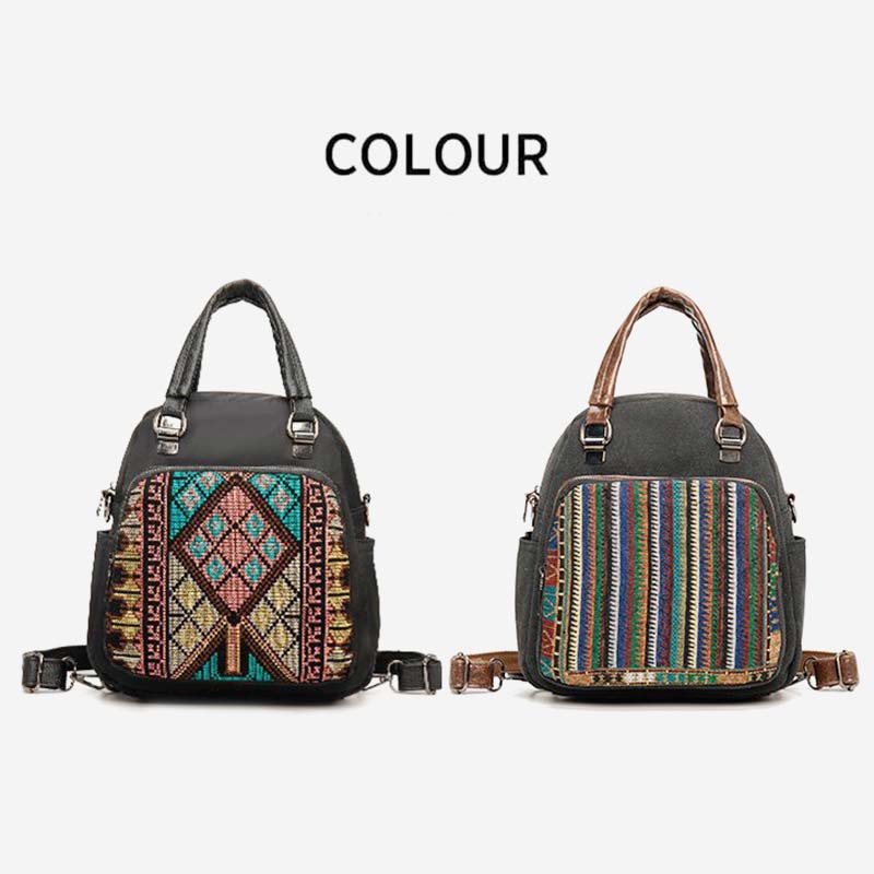 Multi-Carry Folk-Custom Bohemian Backpack