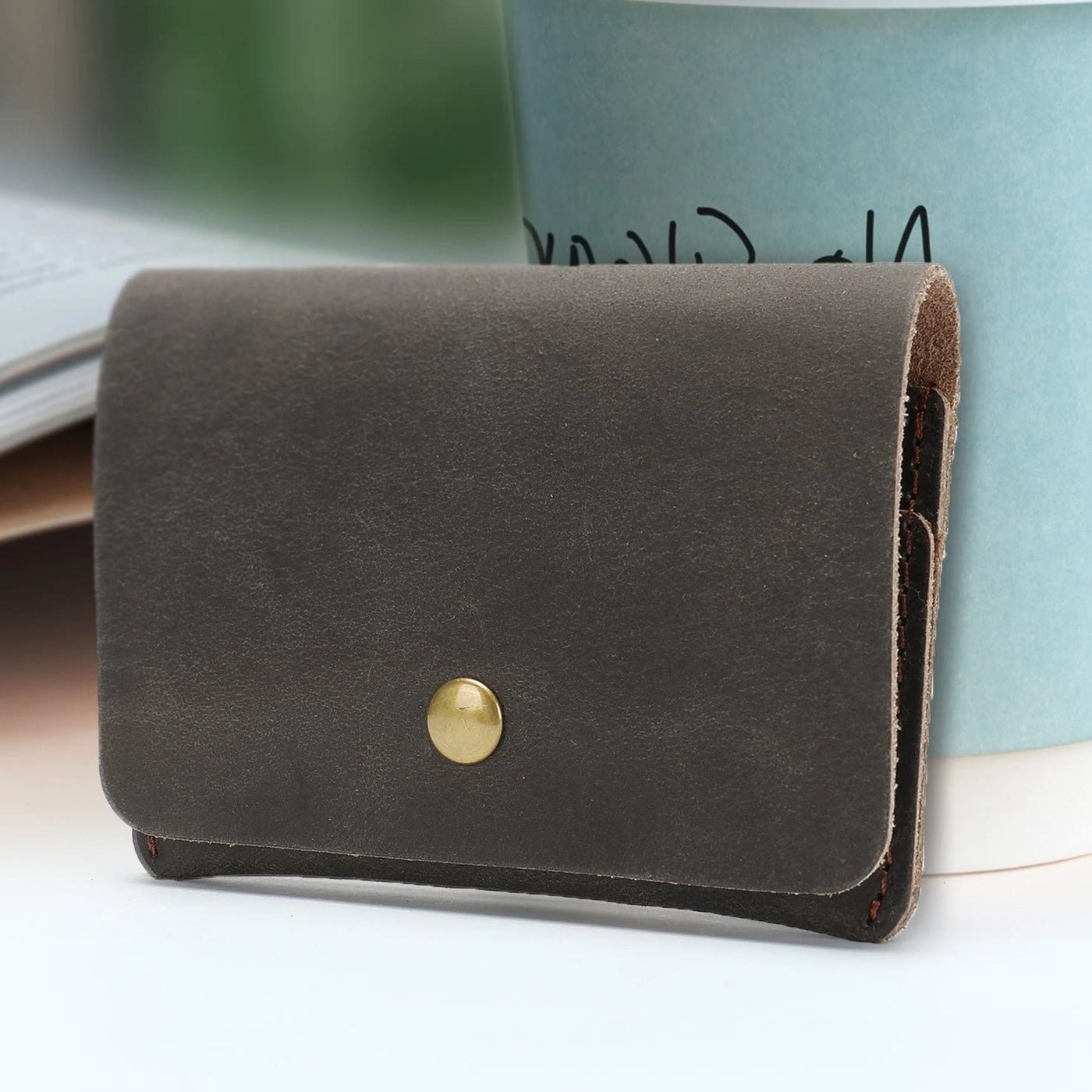 Clamshell Wallet For Family Engraving Leather Purse Birthday Gift