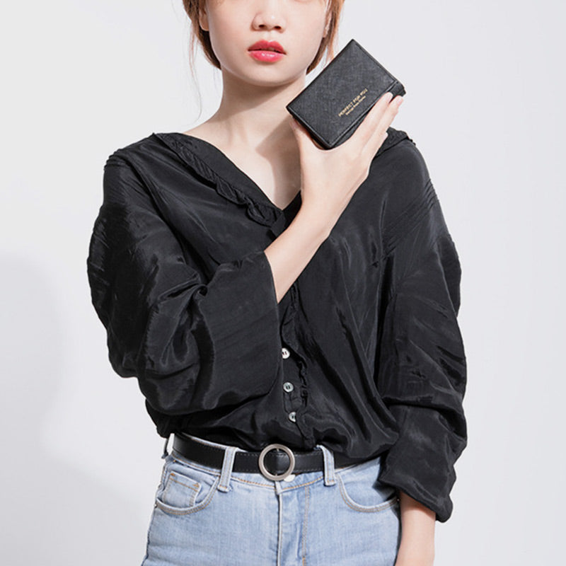 Trifold Multi-Slot Short Wallet Mini Wallet for Women Girls