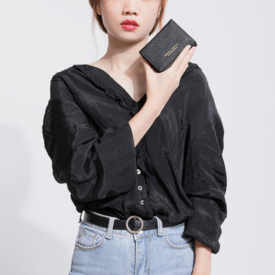 Trifold Multi-Slot Short Wallet Mini Wallet for Women Girls