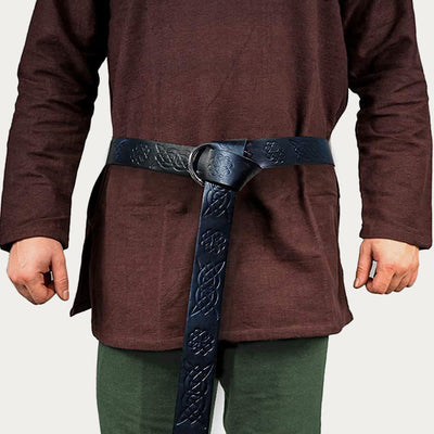 Medieval Sword Holster Embossed Belt Knight Leather Alloy Holster
