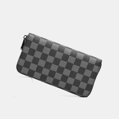 Leather Wallet for Men Zip Around Pattern Print Luxury Wallet Clutch