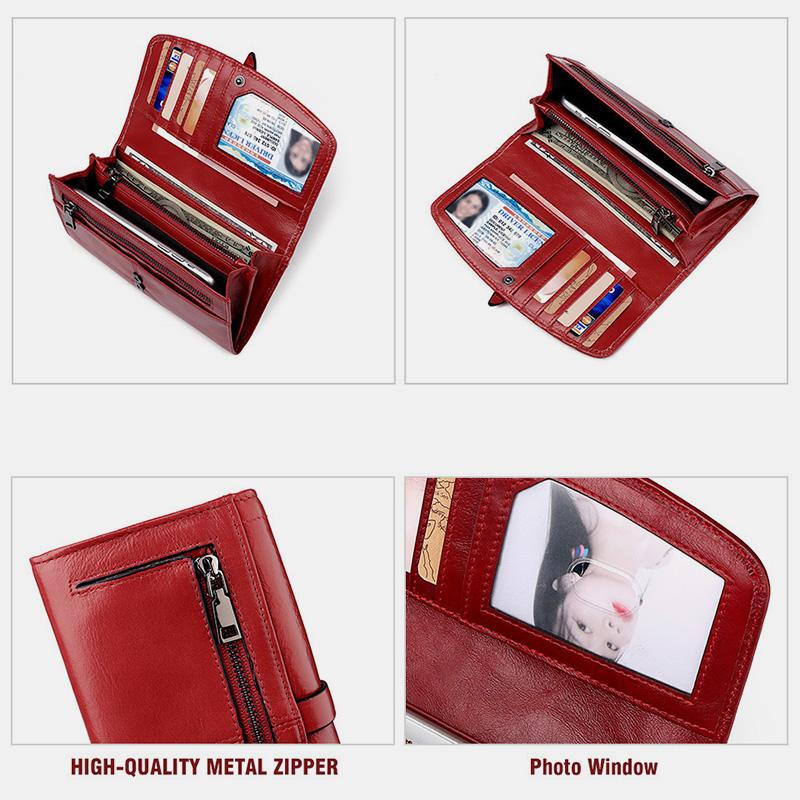 Large Capacity Vintage Genuine Leather Wallet
