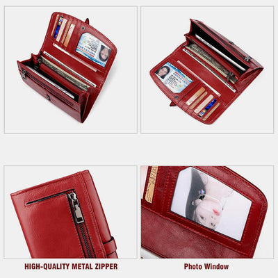 Large Capacity Vintage Genuine Leather Wallet