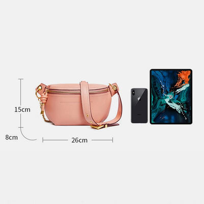 Genuine Leather Large Capacity Crossbody Bag Waist Bag
