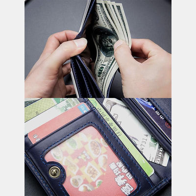 Genuine Leather Vintage Card Holder Money Clip Wallet