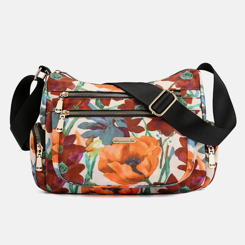 Lightweight Flower Printed Crossbody Bag