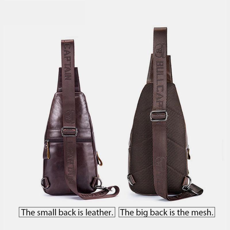 Genuine Leather Vintage Multifunction Sling Bag