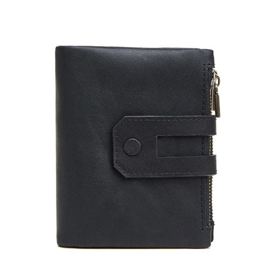 Men's RFID Blocking Card Holder Double Zip Wallet