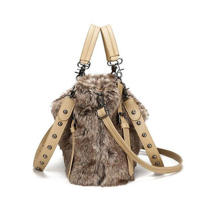 Women's Plush Elegant Shoulder Bag Tote Handbag