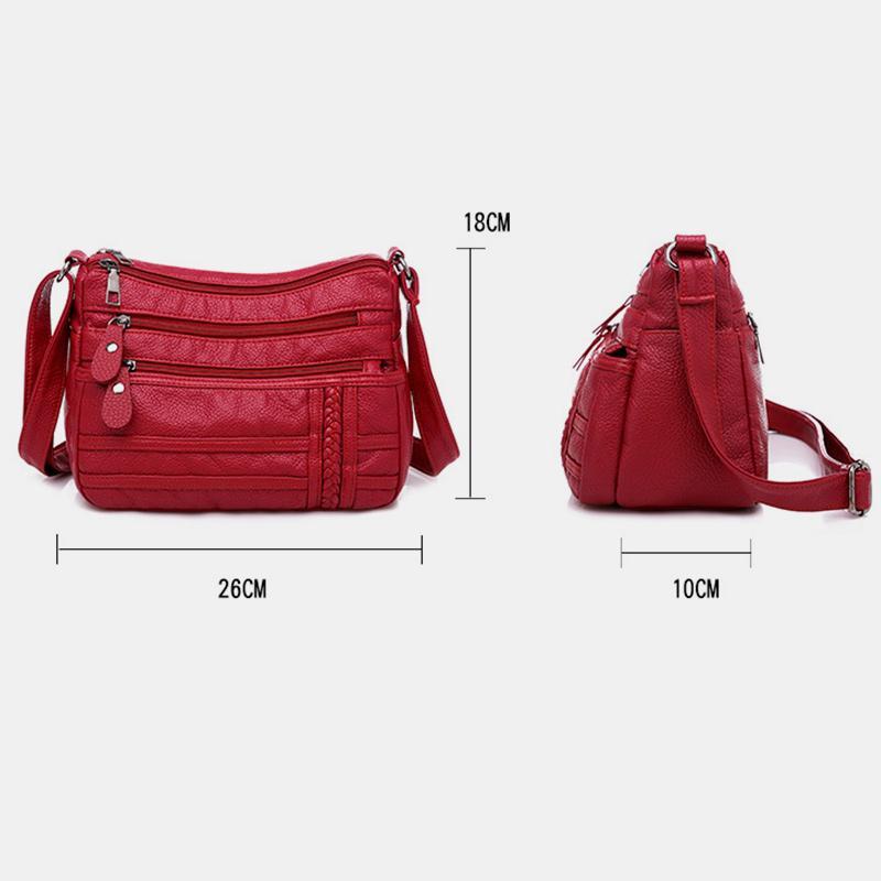 Multi-pocket Solid Crossbody Bag