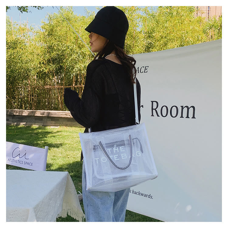 Tote Bag For Women Large Capacity Transparent PVC Crossbody Beach Bag