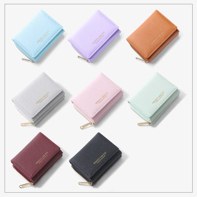 Trifold Multi-Slot Short Wallet Mini Wallet for Women Girls