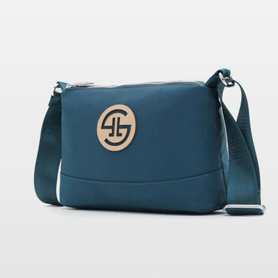 Triple Zip Small Crossbody Bag Lightweight Waterproof Nylon Handbag for Women