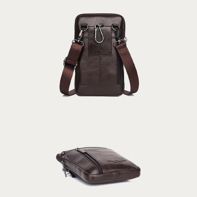 Messenger Bag For Men Mini Ultra Thin Leather Shoulder Bag