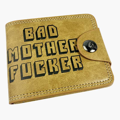 Bad Mother F**ker Wallet for Men Engraved Trifold PU Leather Wallet