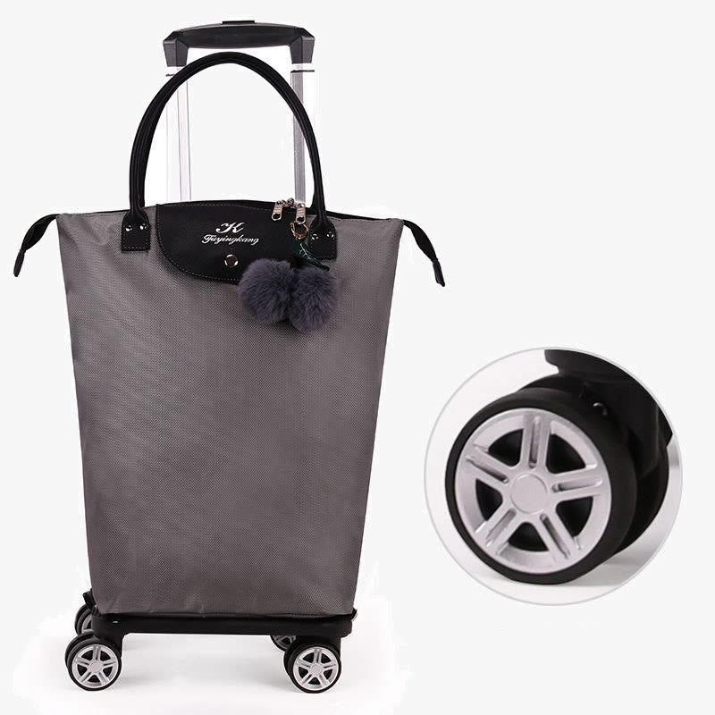 Multifunctional Portable Trolley For Women Detachable Folding Wheel Tote