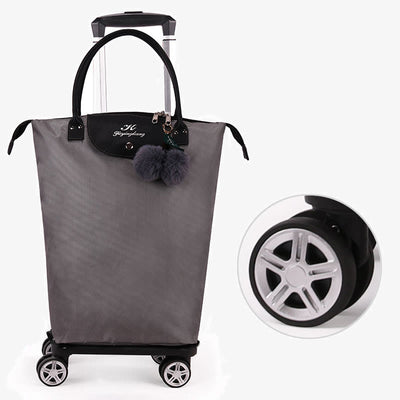 Multifunctional Portable Trolley For Women Detachable Folding Wheel Tote