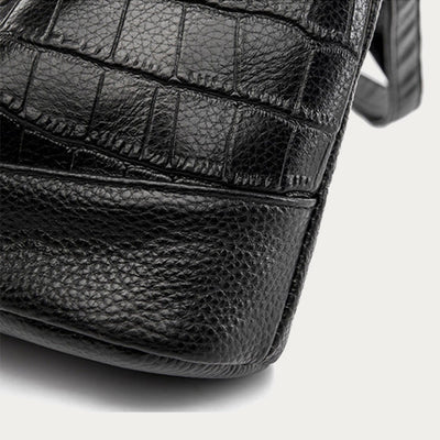 Simple Crossbody Bag For Women Crocodile Print Retro Daily Bag