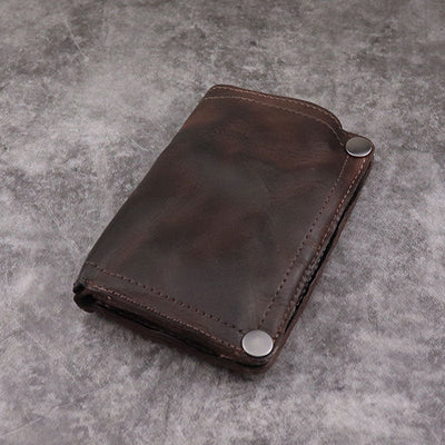 Retro Vertical Multi-slot Handmade Wallet Card Case