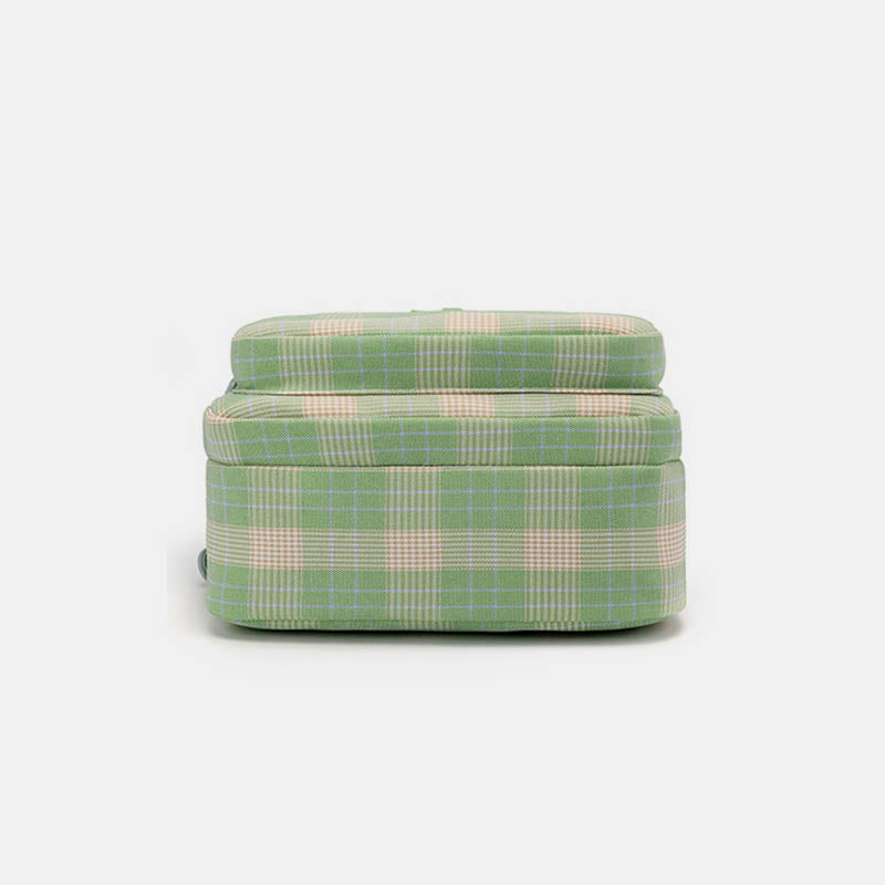 3 Layer Crossbody Bag for Women Lightweight Plaid Printed Shoulder Bag
