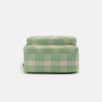 3 Layer Crossbody Bag for Women Lightweight Plaid Printed Shoulder Bag