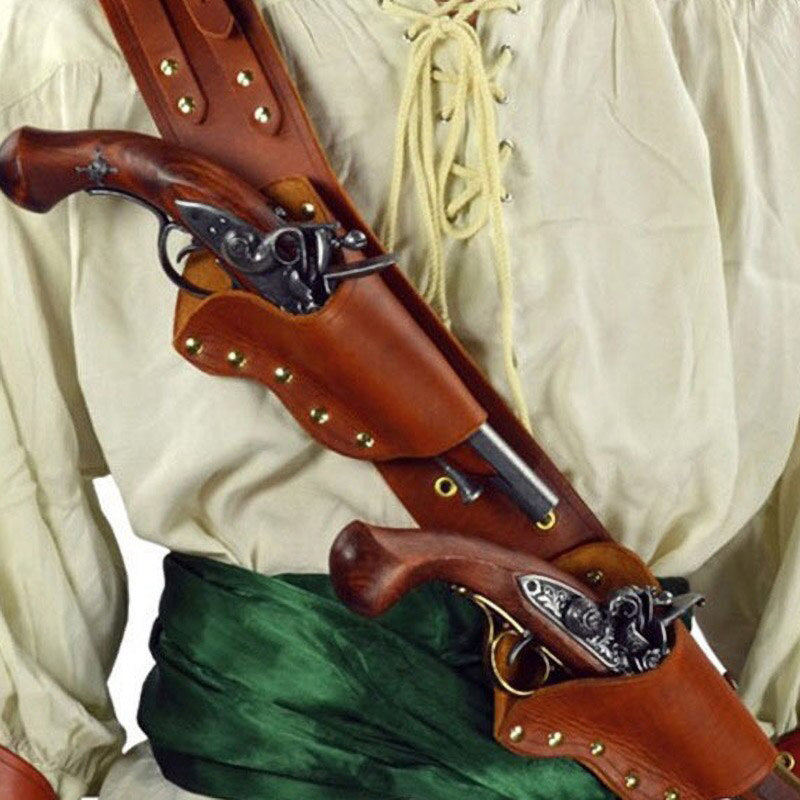 Medieval Pirate Flintlock Holster Sling Bag with Adjustable Strap for LARP Cosplay